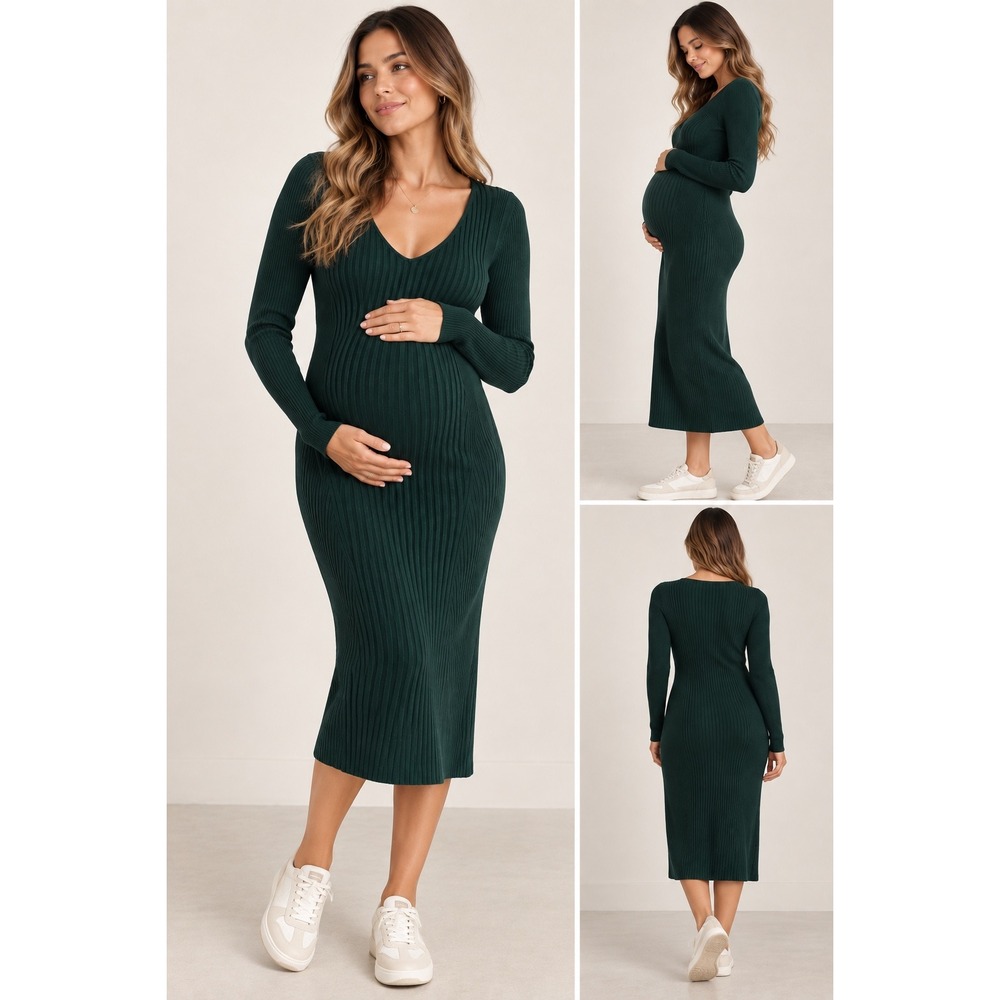 Hatch The Dasha Ribbed Long Sleeve Dress